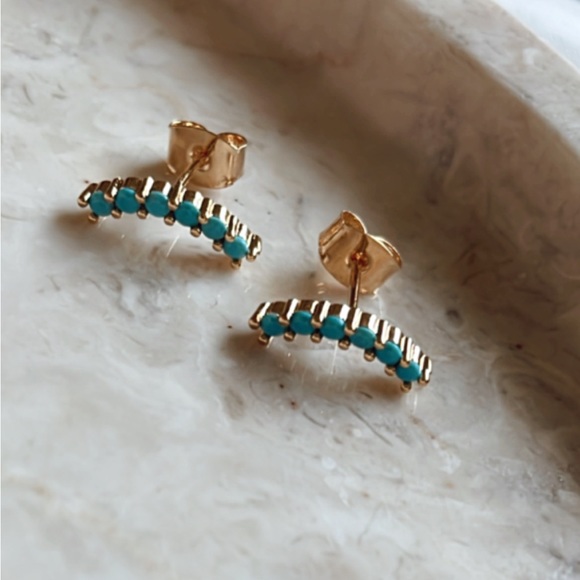 Dianne Stud Earrings-turquoise - Picture 2 of 3